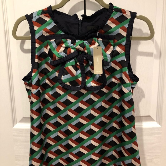 🌸 J. Crew Silk dress in Ratti graphic diamond - Picture 2 of 8